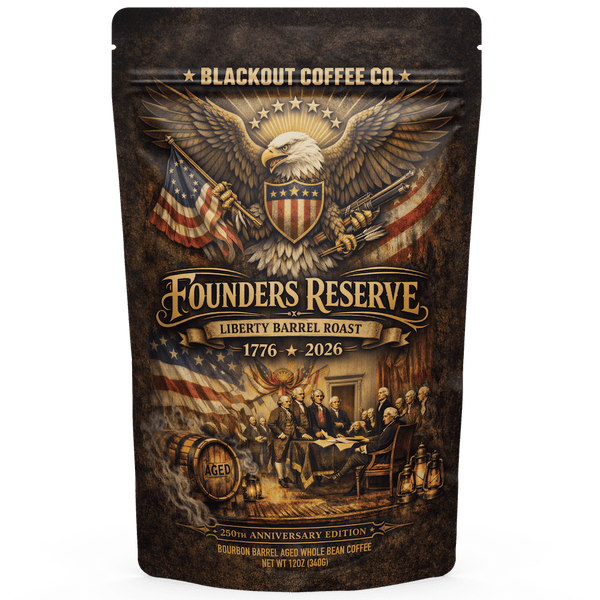 Founders Reserve | Liberty Barrel Roast | Bourbon Barrel Aged Whole Bean Coffee