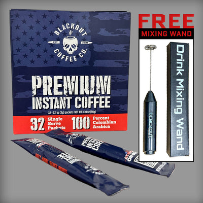 Blackout Coffee Premium Instant Coffee + Free Mixing Wand
