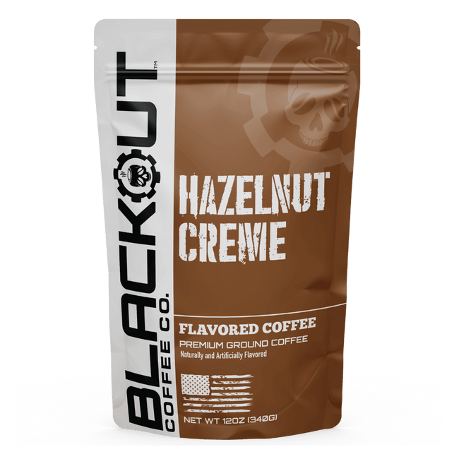 Hazelnut creme 12oz bags blackout coffee