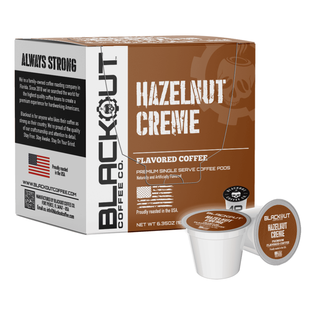 K☆★☆ クリーム2 HAZELNUT CREME FLAVORED COFFEE PODS 18CT – Blackout Coffee Co