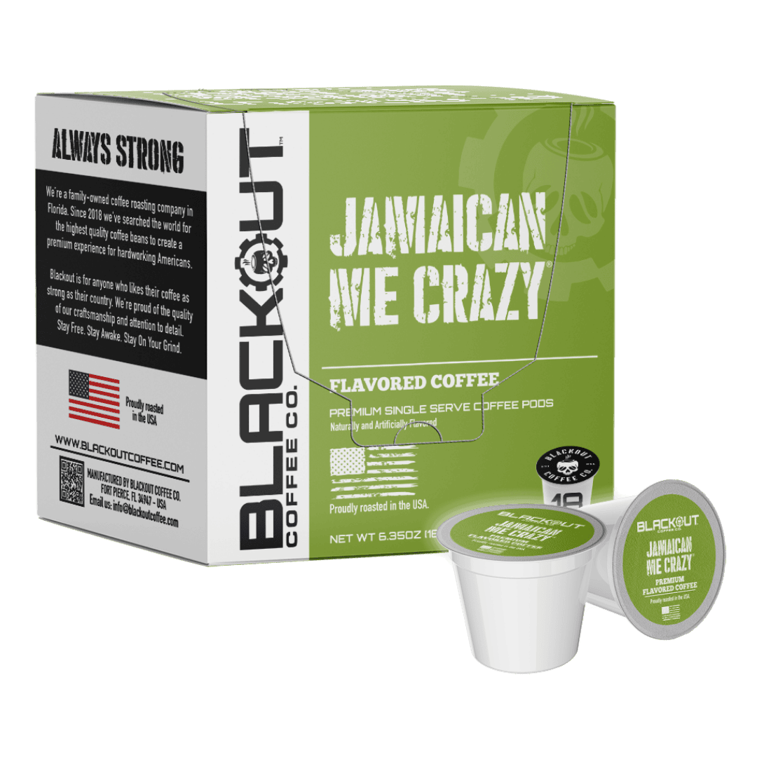 JAMAICAN ME CRAZY® FLAVORED COFFEE PODS 18CT – Blackout Coffee Co JAMAICAN ME CRAZY® FLAVORED COFFEE PODS 18CT – Blackout Coffee Co
