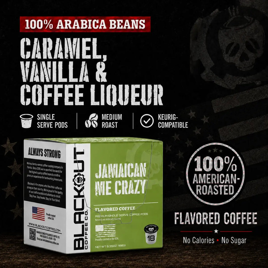 JAMAICAN ME CRAZY® FLAVORED COFFEE PODS 18CT – Blackout Coffee Co