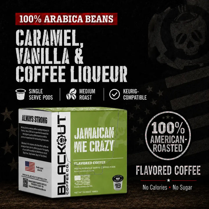 JAMAICAN ME CRAZY® FLAVORED COFFEE PODS 18CT – Blackout Coffee Co