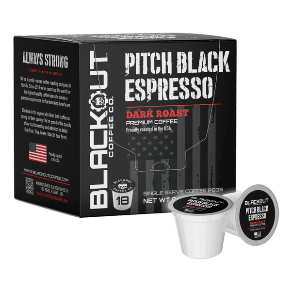 PITCH BLACK ESPRESSO COFFEE PODS 18CT