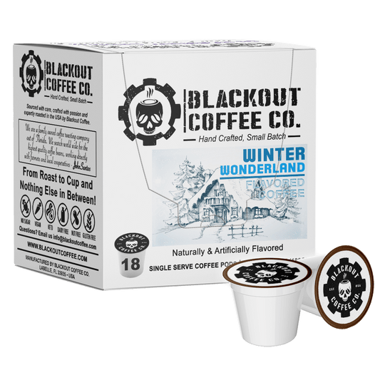WINTER WONDERLAND FLAVORED COFFEE PODS 18CT Blackout Coffee