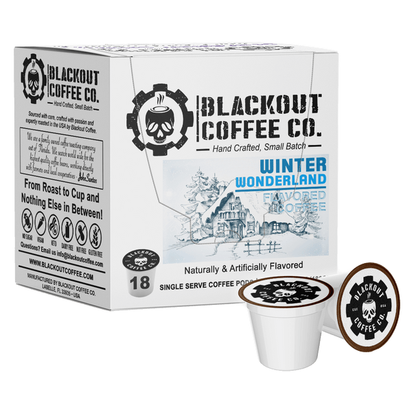 WINTER WONDERLAND FLAVORED COFFEE PODS 18CT Blackout Coffee