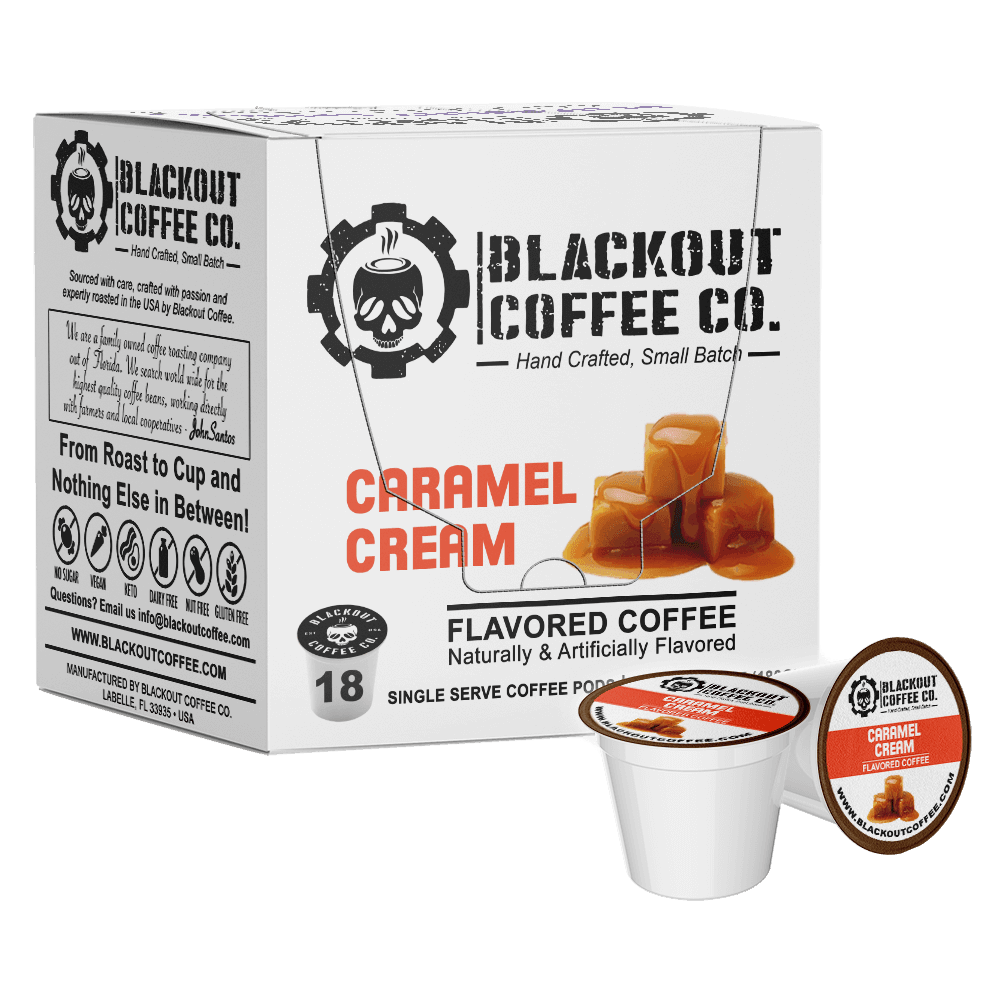 CARAMEL CREAM FLAVORED COFFEE PODS 18CT