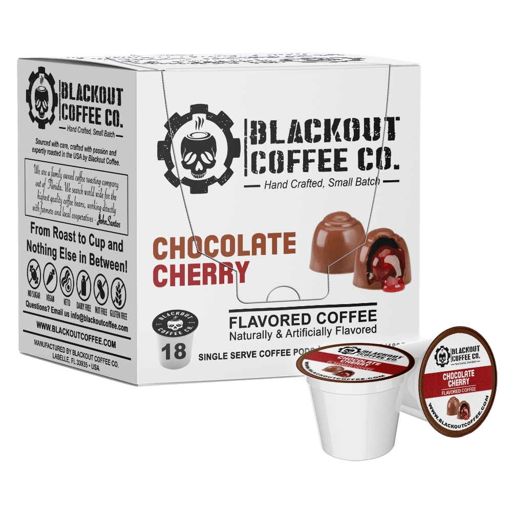 CHOCOLATE CHERRY FLAVORED COFFEE PODS 18CT
