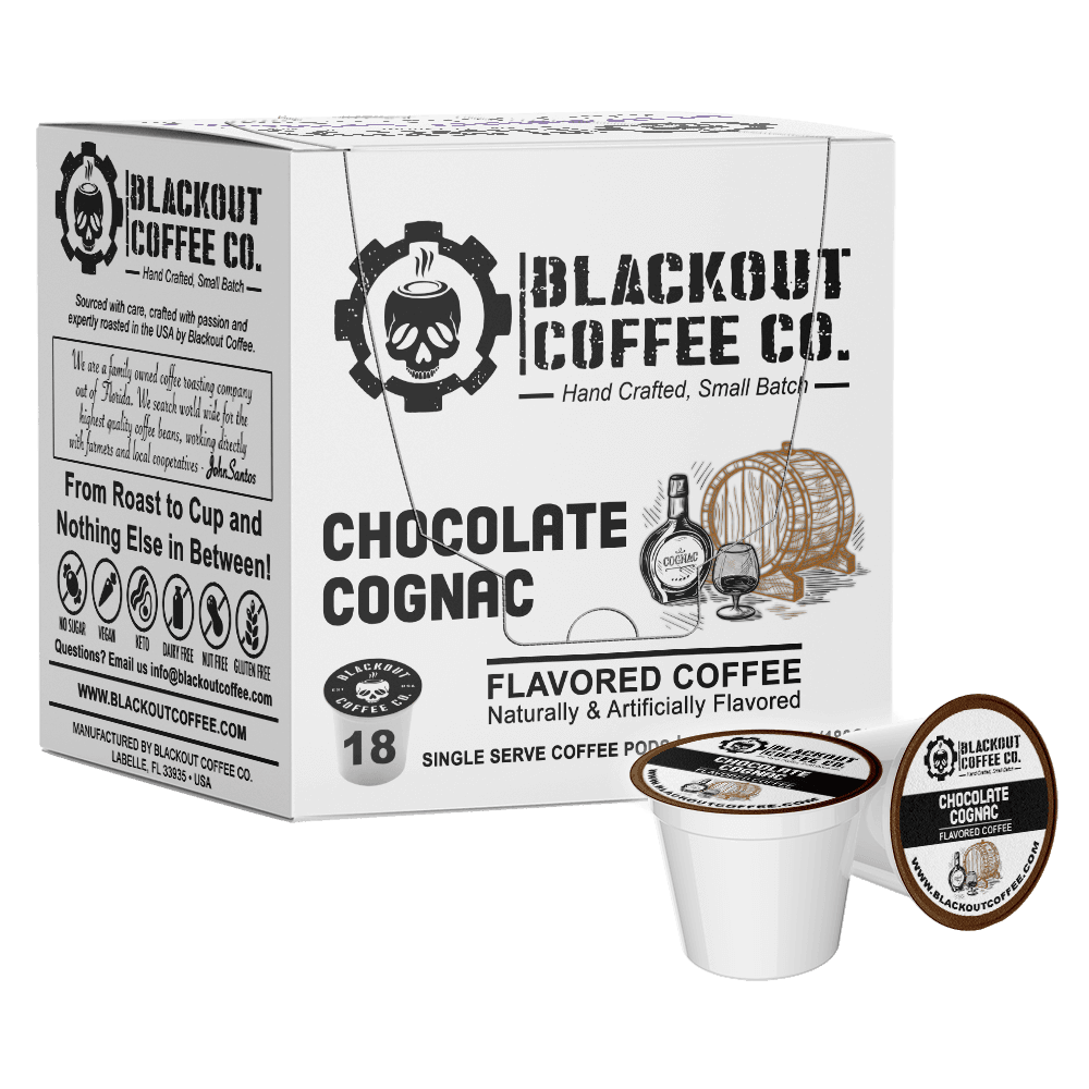 CHOCOLATE COGNAC FLAVORED COFFEE PODS 18CT