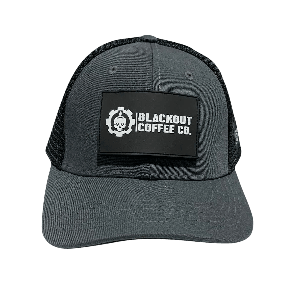 Dark Grey Trucker Hat w/ Black Mesh & PVC Patch