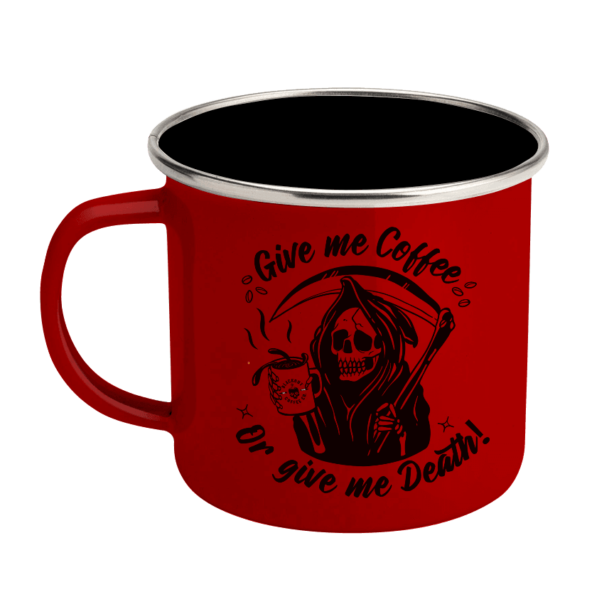 Give Me Coffee Enamel Steel Mug 12 oz