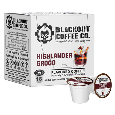 HIGHLANDER GROGG FLAVORED COFFEE PODS 18CT