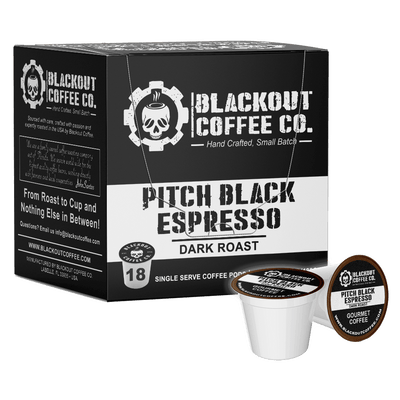PITCH BLACK ESPRESSO COFFEE PODS 18CT