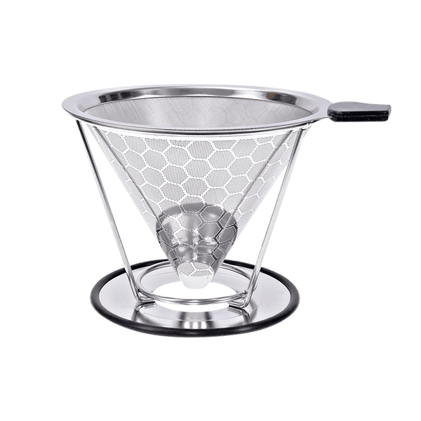 Stainless Steel Coffee Dripper: Reusable, Paperless, Ultra Fine Filter.