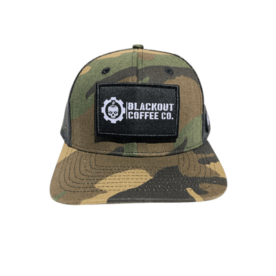 Woodland Camo Trucker Hat w/ Black Mesh & Snapback