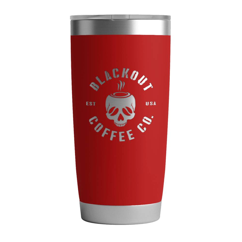 20 OZ Tumbler w/ Logo & US Flag In Red – Blackout Coffee Co