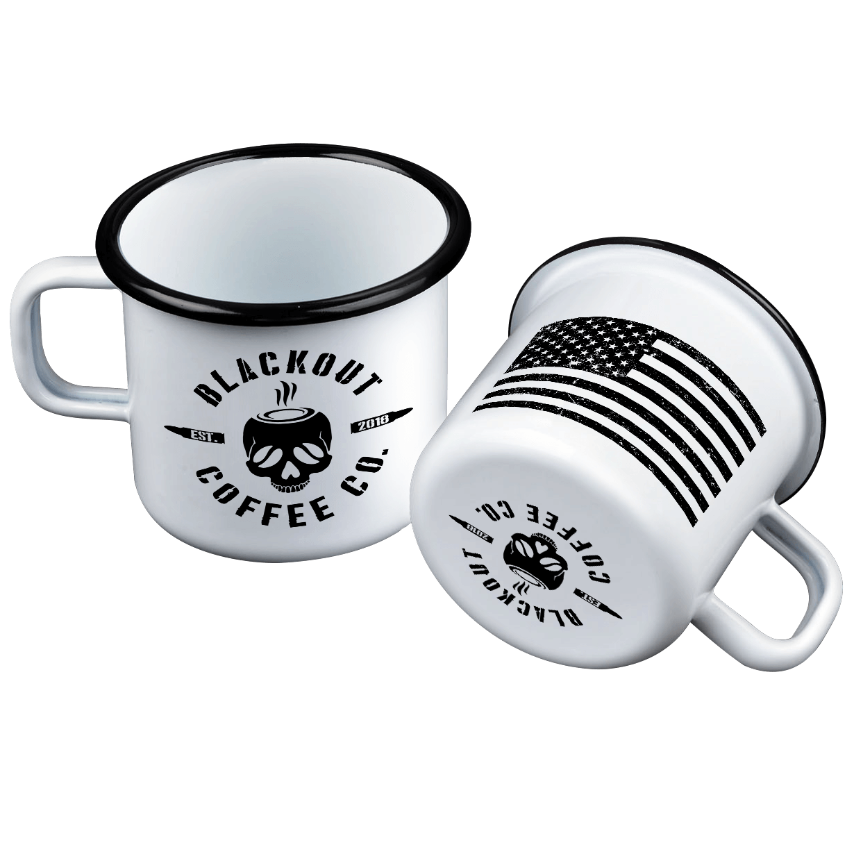 Camping Enamel Steel Mug 12 oz – Blackout Coffee Co