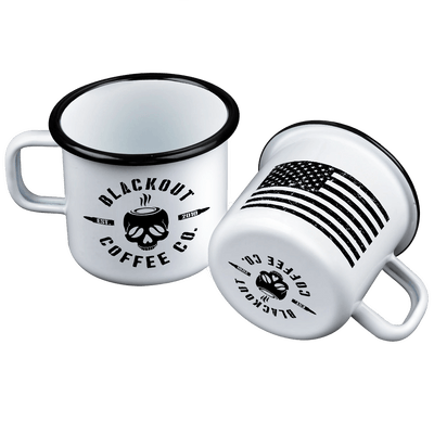 Camping Enamel Steel Coffee Mug 12 oz