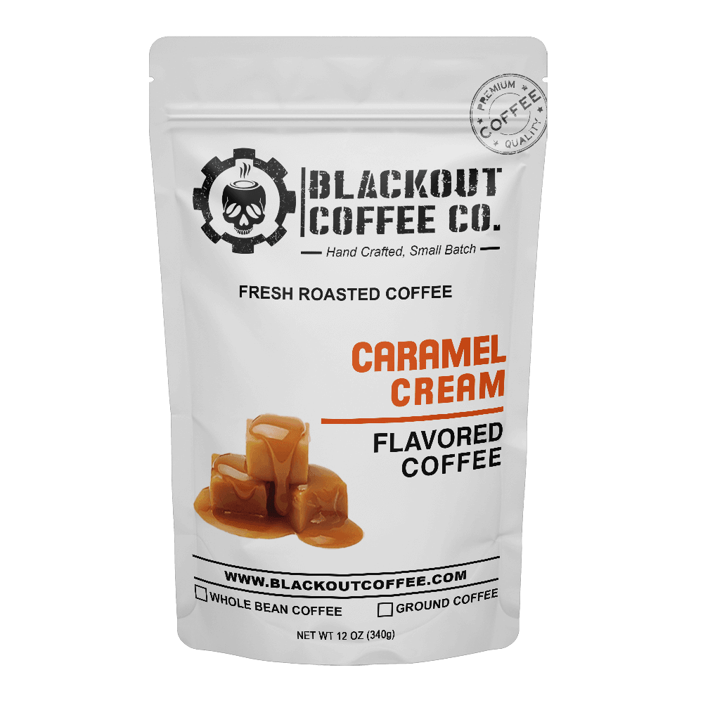 Caramel Cream Flavored Coffee Bag 12oz Blackout Coffee