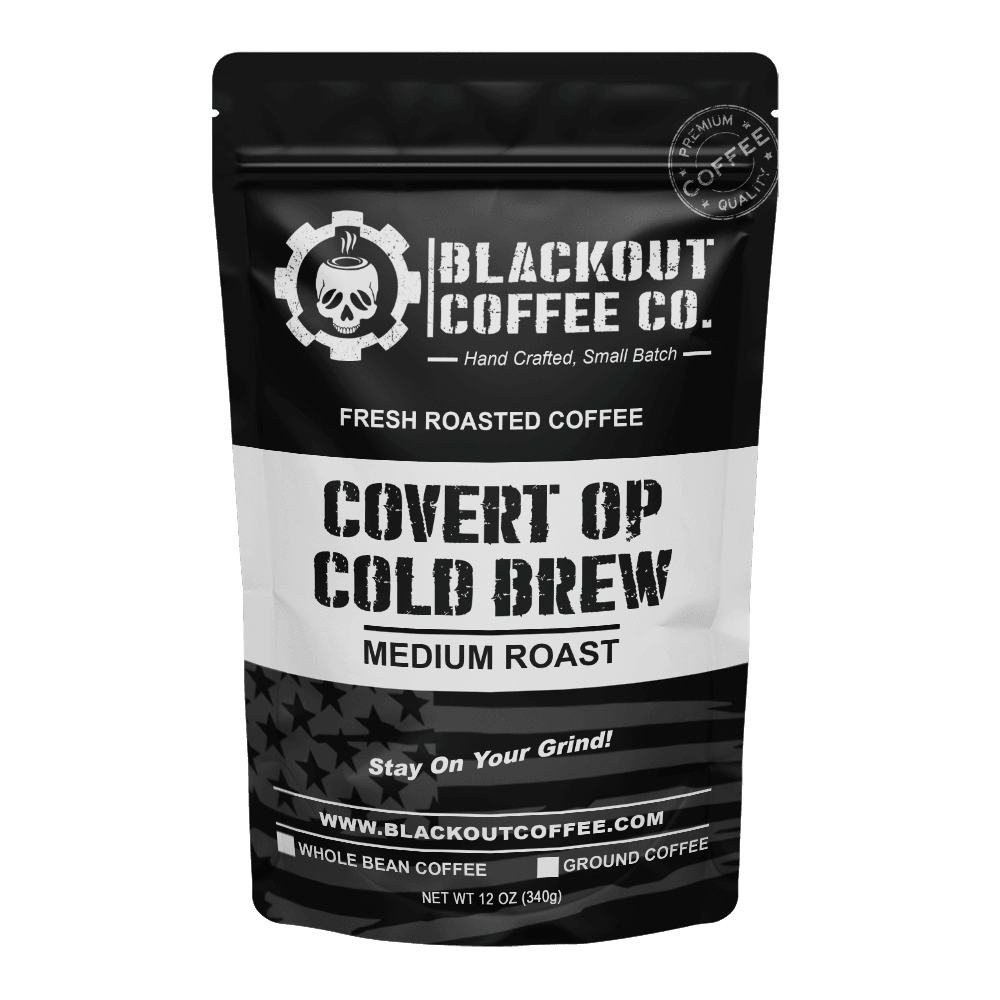Covert OP Cold Brew Coffee Bag 12oz Blackout Coffee