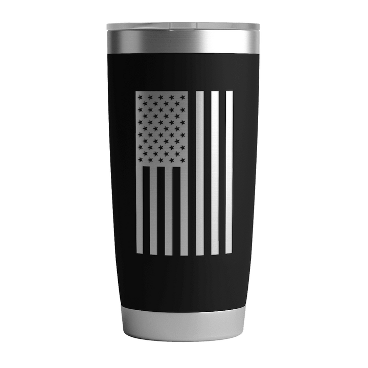 20 OZ Tumbler w/ Logo & US Flag In Black – Blackout Coffee Co