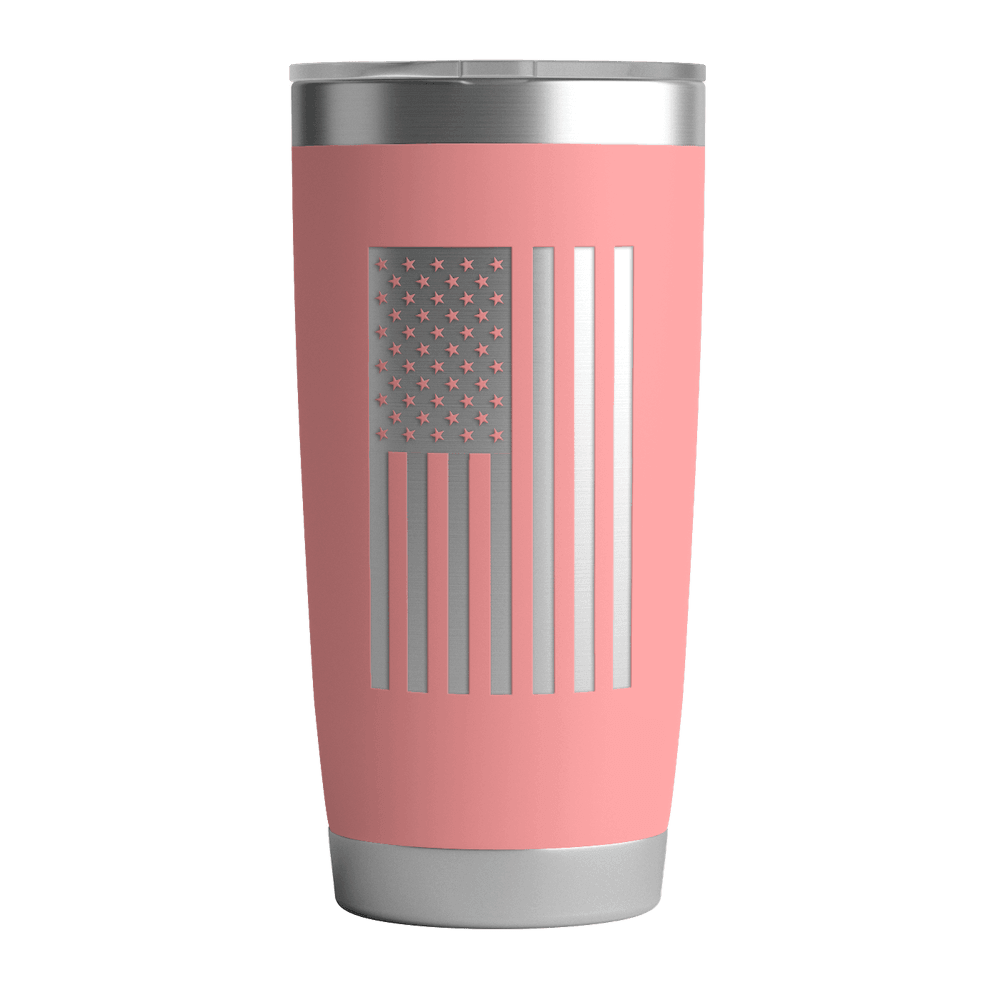 20 OZ Tumbler w/ US Flag In Pink 
