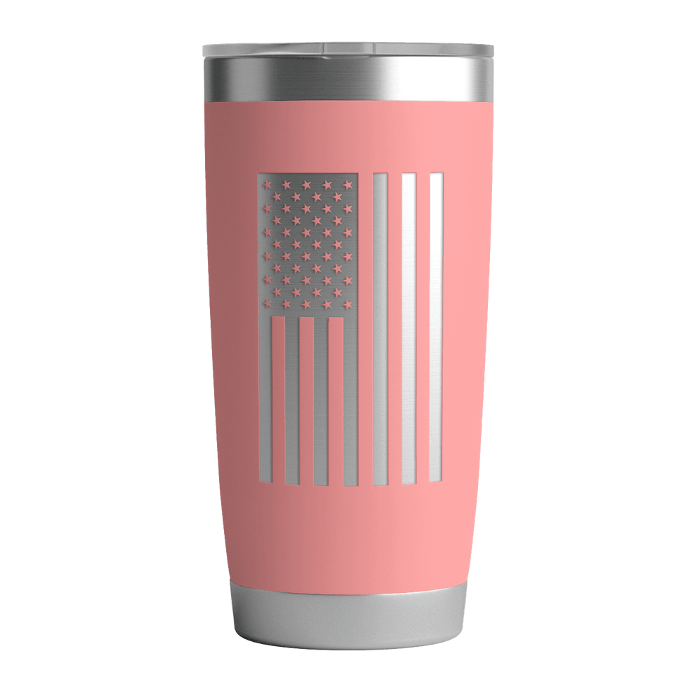 20 OZ Tumbler w/ US Flag In Pink