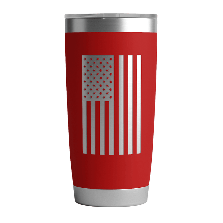 20 OZ Tumbler w/ Logo & US Flag In Red – Blackout Coffee Co