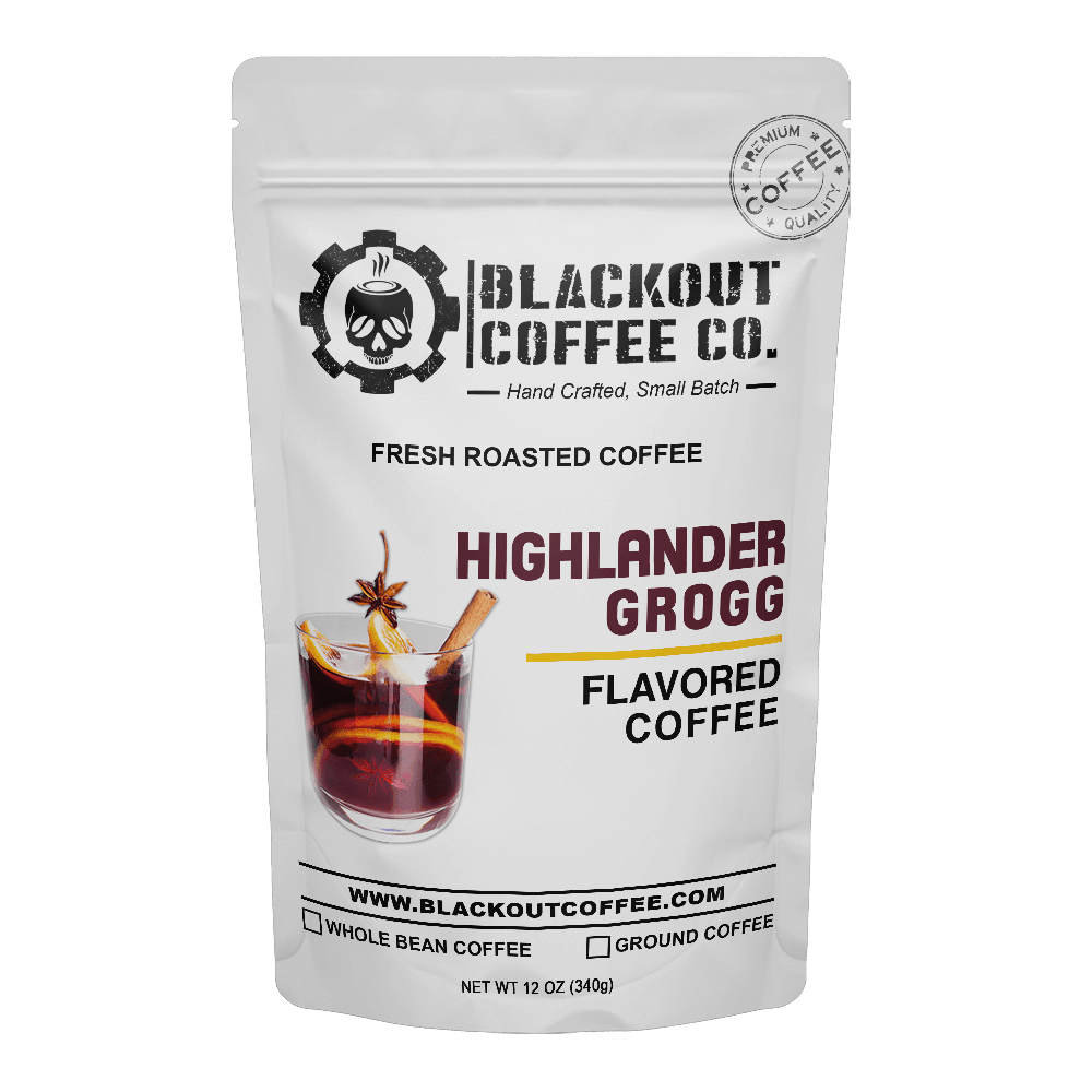 Highlander Grogg Flavored Coffee Bag 12oz Blackout Coffee