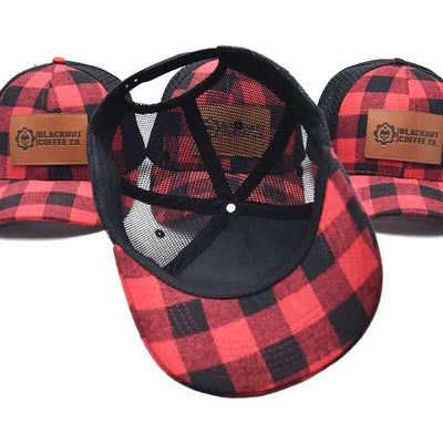 Plaid trucker hat